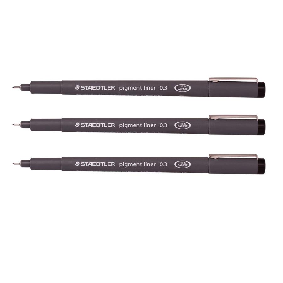 Staedtler Pigment Liner Fineliner Set – 0.5mm, 10 Stück | Schwarz, Dokumentenecht & Wasserfest Für Zeichnen, Skizzieren & Schreiben