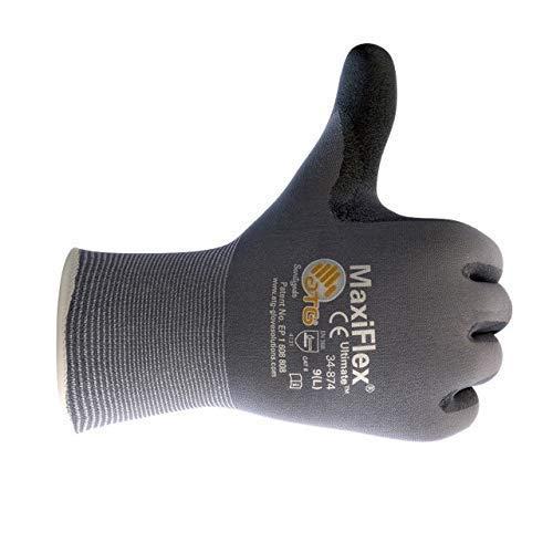 ATG 34-874 Maxiflex Ultimate - Nylon Micro-Foam Nitrile Grip Gloves - Black/Gray - X-Large - 12 Pairper Pack｜kame-express｜03