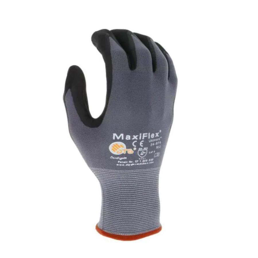 ATG 34-874 Maxiflex Ultimate - Nylon Micro-Foam Nitrile Grip Gloves - Black/Gray - X-Large - 12 Pairper Pack｜kame-express｜04