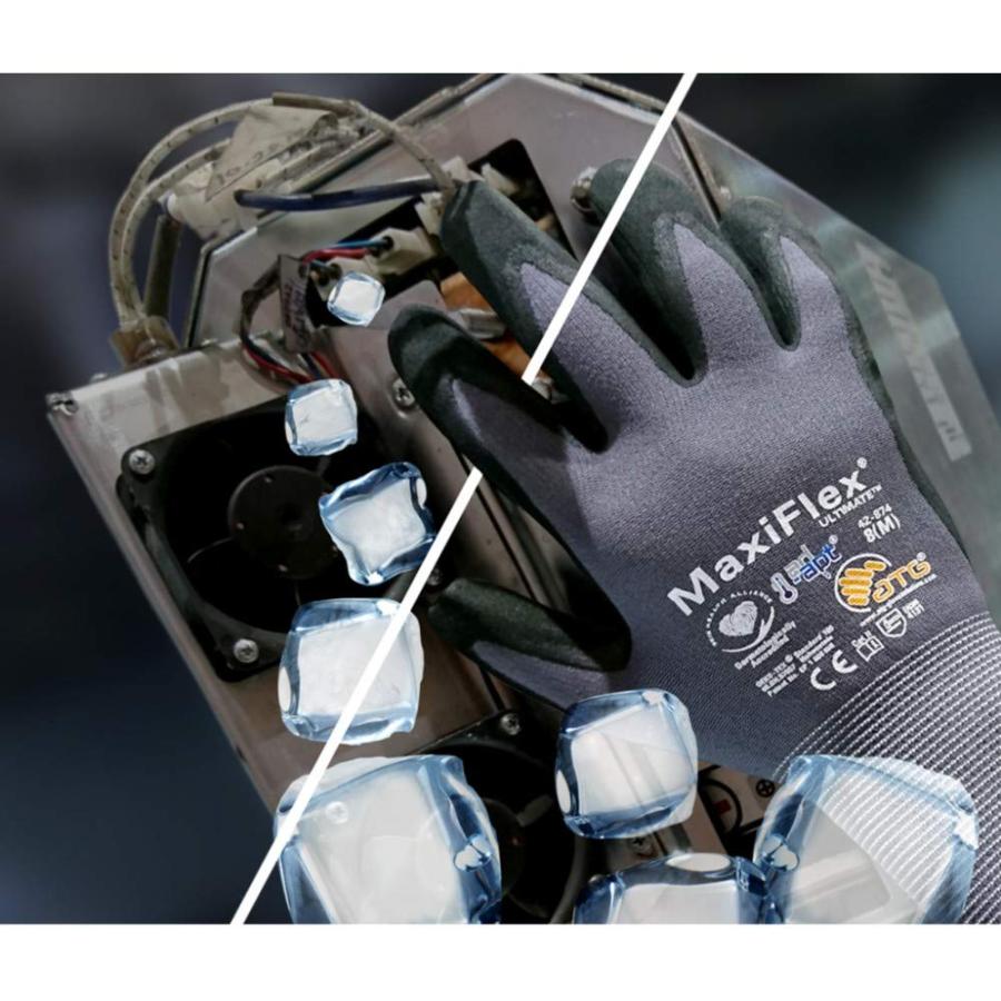 ATG 34-874 Maxiflex Ultimate - Nylon Micro-Foam Nitrile Grip Gloves - Black/Gray - X-Large - 12 Pairper Pack｜kame-express｜06
