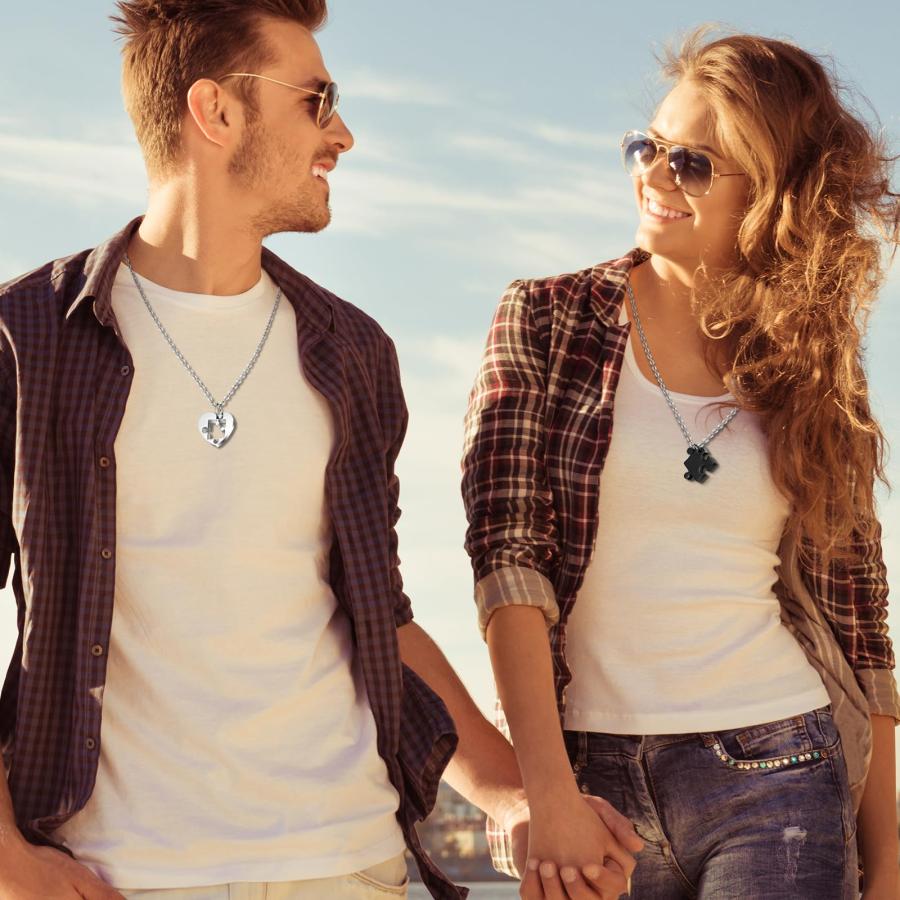 OIDEA Couple Puzzle Necklace Relationship Unique Jewelry Gifts for Girlfriend Boyfriend Wife Husband｜kame-express｜03