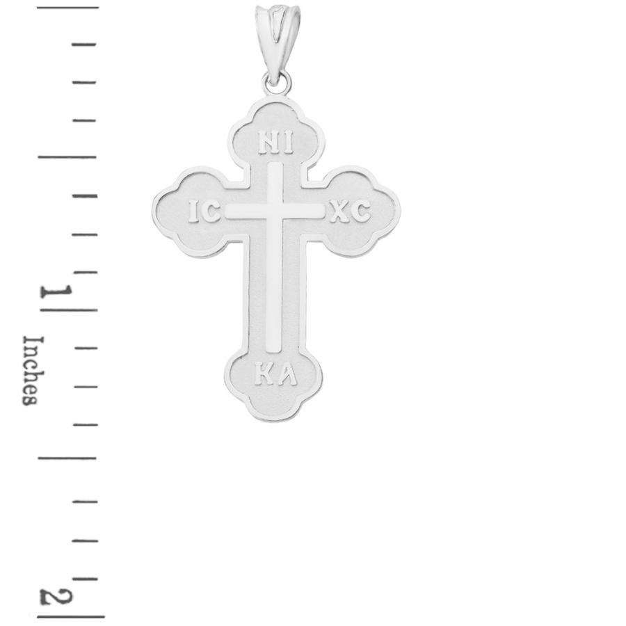 Religious Jewelry Solid 925 Sterling Silver Eastern Orthodox IC XC NIKA Cross Pendant Necklace (16)｜kame-express｜03