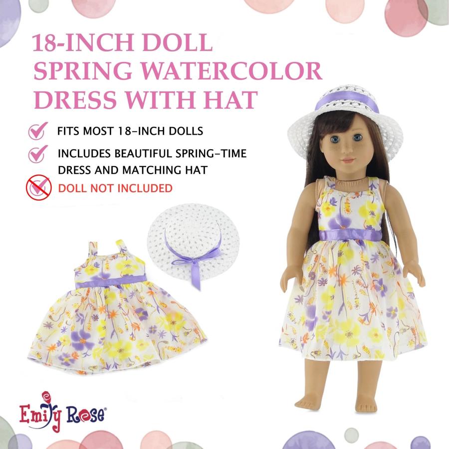 Emily Rose 18 Inch Doll Clothes Gorgeous Floral Spring Summer 18-in Chifon Doll Dress Outfit Gift Set Toy for Kids Girls｜kame-express｜02