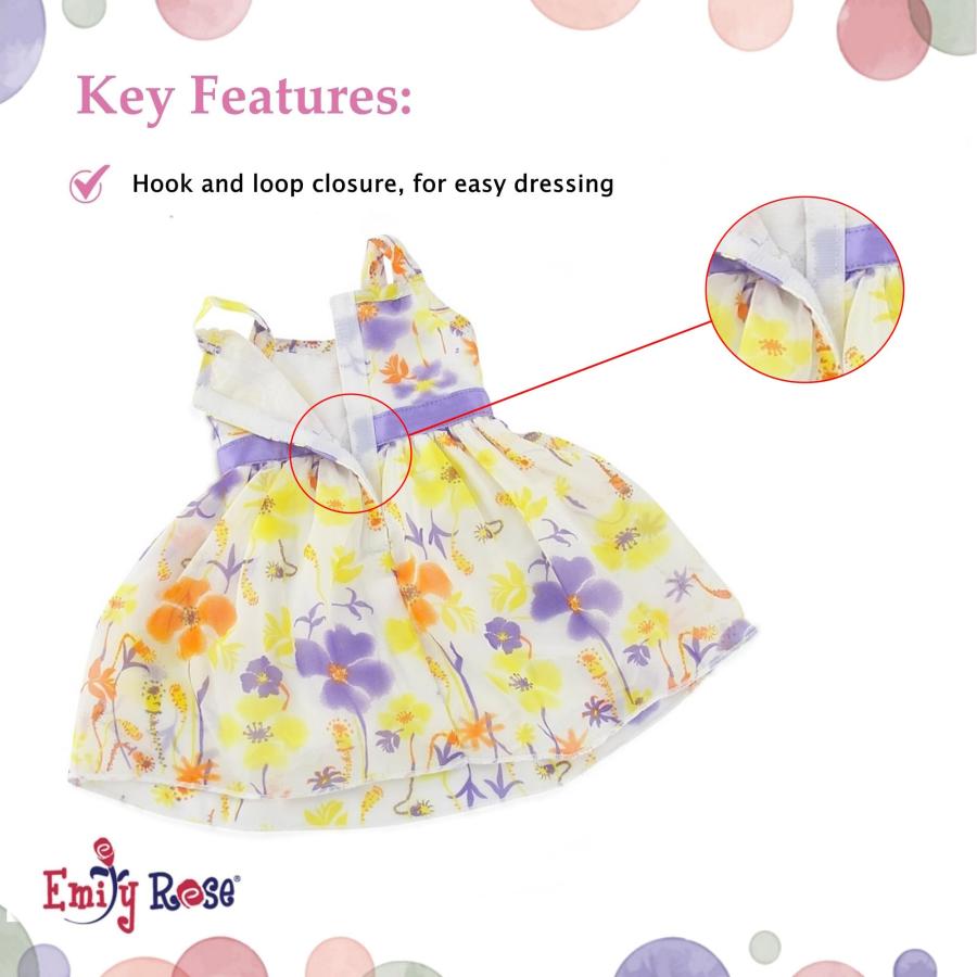 Emily Rose 18 Inch Doll Clothes Gorgeous Floral Spring Summer 18-in Chifon Doll Dress Outfit Gift Set Toy for Kids Girls｜kame-express｜06