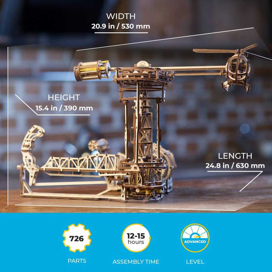 UGEARS 3D Puzzles for Adults Aviator Mechanical Models Wooden Puzzle Brain Teaser Idea DIY Puzzle Learning Toys for Kids｜kame-express｜02