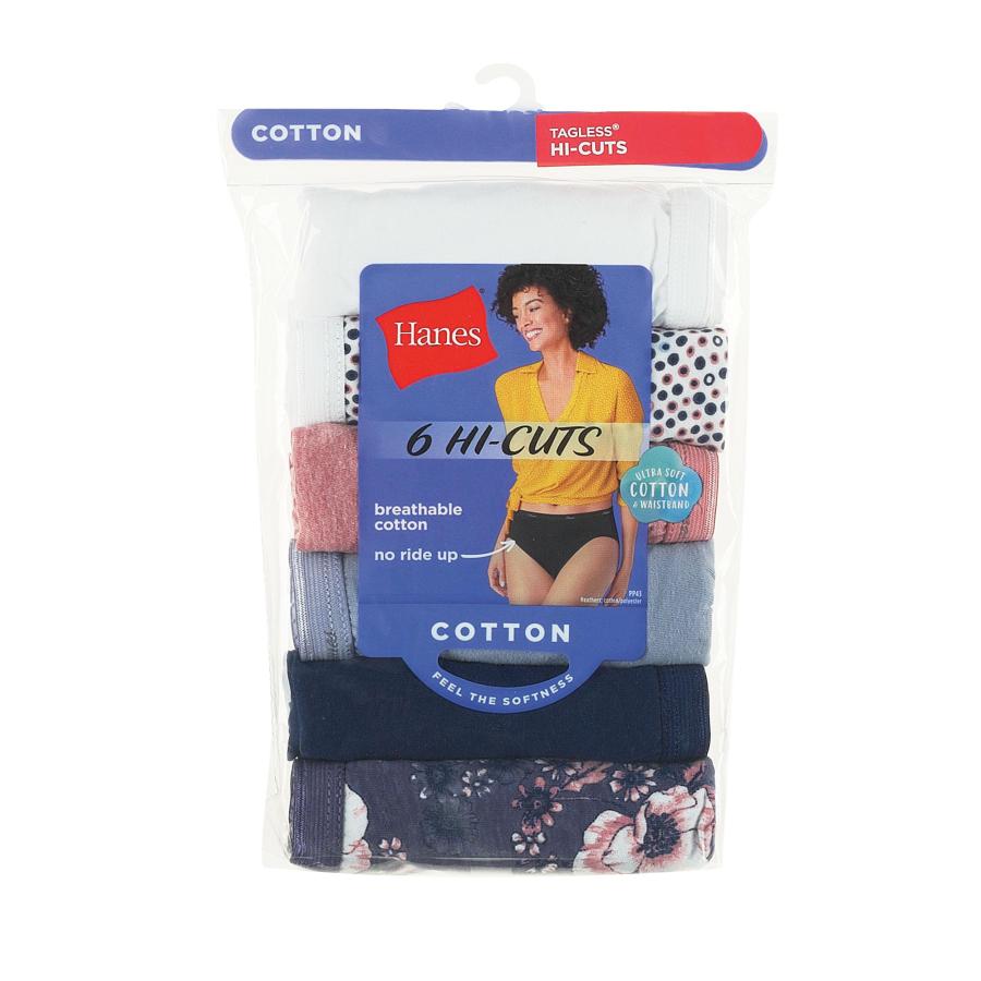 Hanes womens Cotton briefs underwear 6 Pack - Hi Cut Assorted 1 7 US ...