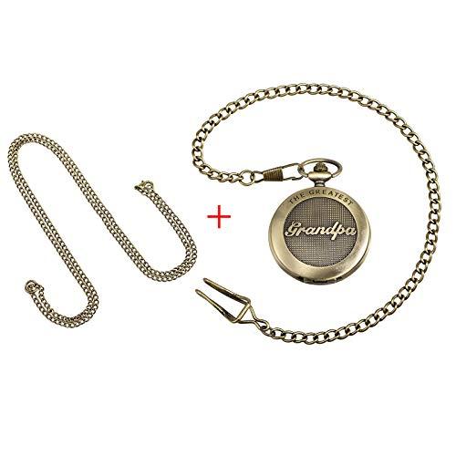 MORFONG Men's Pocket Watch Quartz Gift for Grandpa with Fob Chain｜kame-express｜05