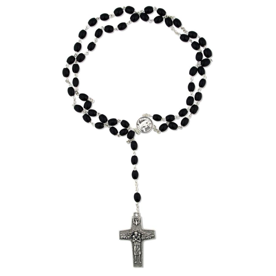 Venerare Pope Francis Good Shepherd Imitation Pearl Rosary (Black)｜kame-express｜03