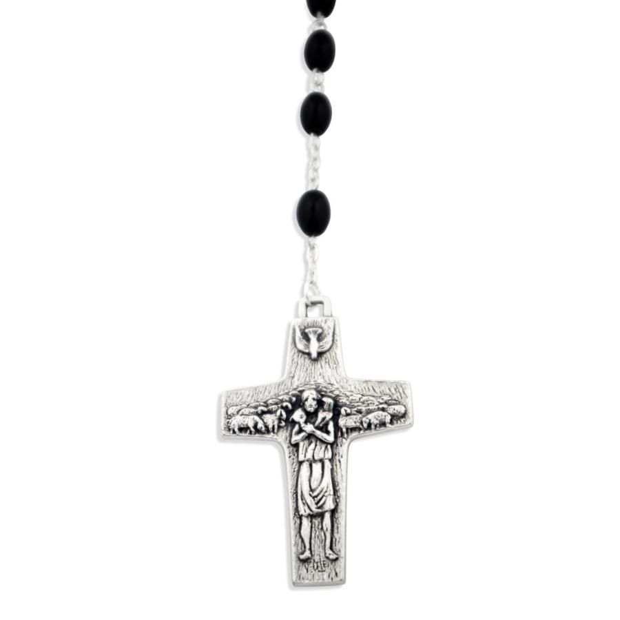 Venerare Pope Francis Good Shepherd Imitation Pearl Rosary (Black)｜kame-express｜05
