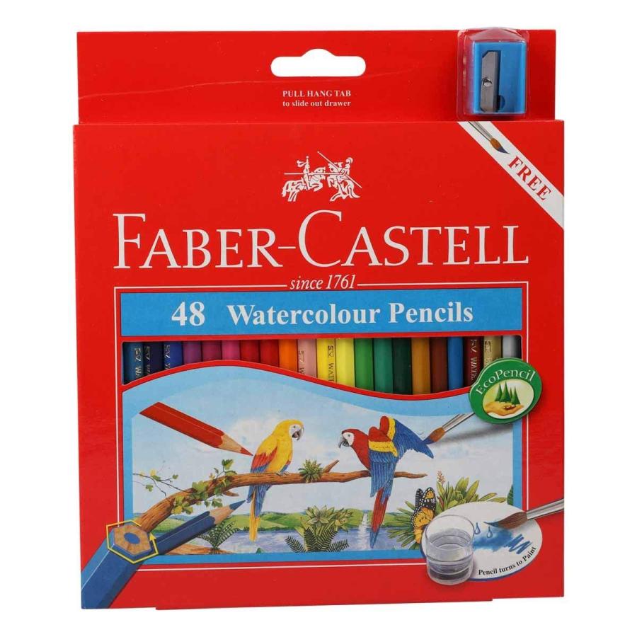 Faber Castell WaterColor Pencils with Sharpener and Brush 48 WaterColored Pencils set｜kame-express｜04