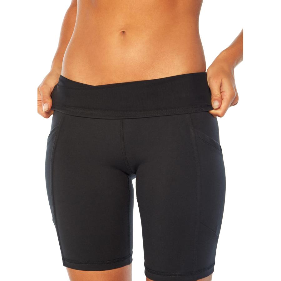 Marika Women's Eclipse High Rise Bermuda Shorts With Pockets - 9 Inch Inseam Tummy Control Workout Shorts