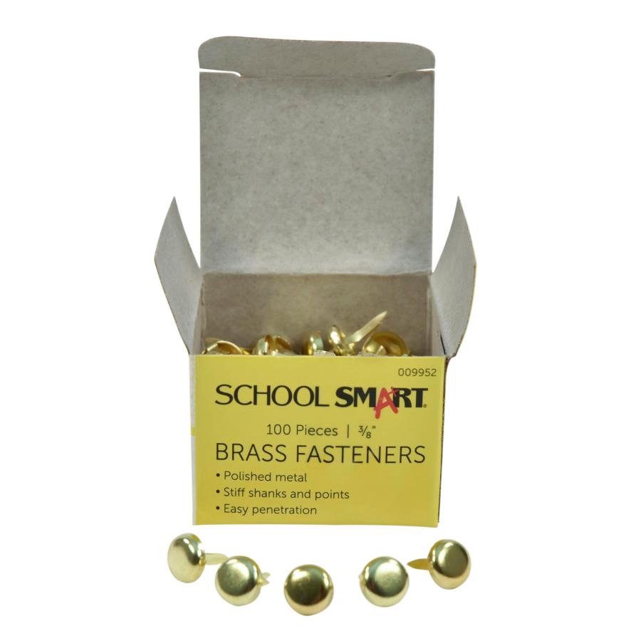 School Smart Brass Fasteners 3/8 Inch Pack of 100 : かめよしエクスプレス - 通販 ...