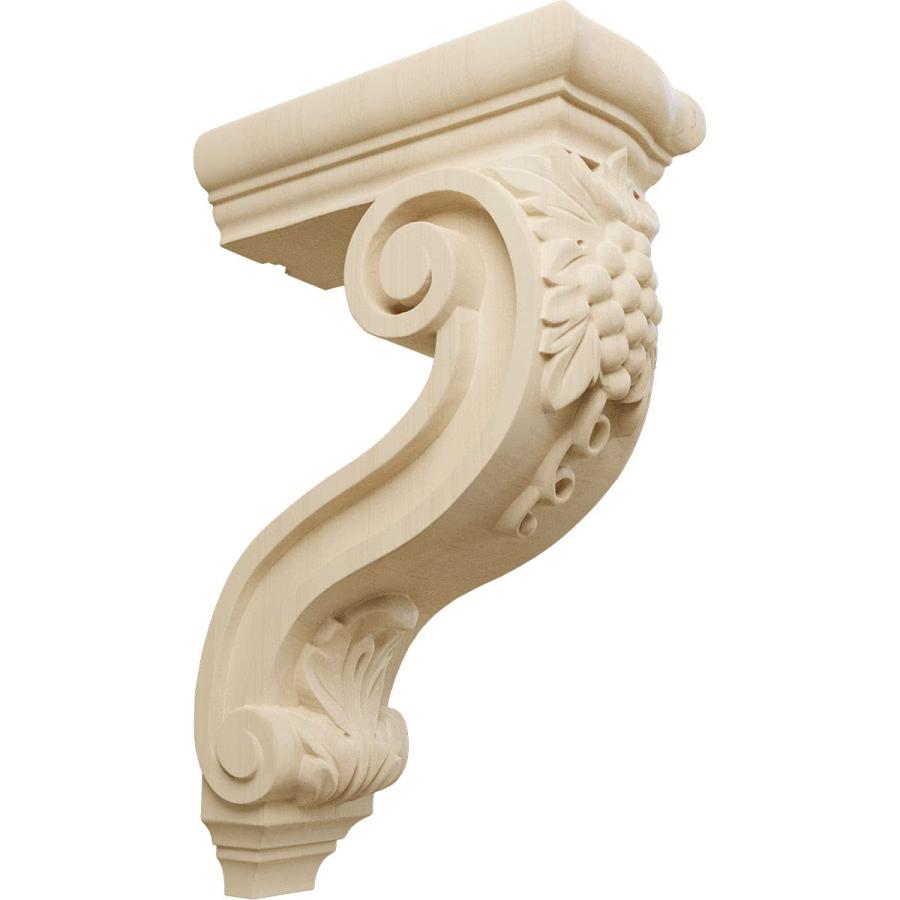 Ekena Millwork Scroll Wood Corbels 3.25"x5"x9" - Rubberwood Decorative Brackets For Shelves & Countertops