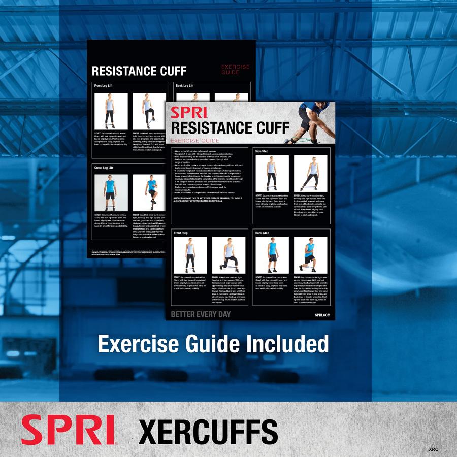 SPRI Xercuff Leg Resistance Band Exercise Cord with Non-Slip Padded ...