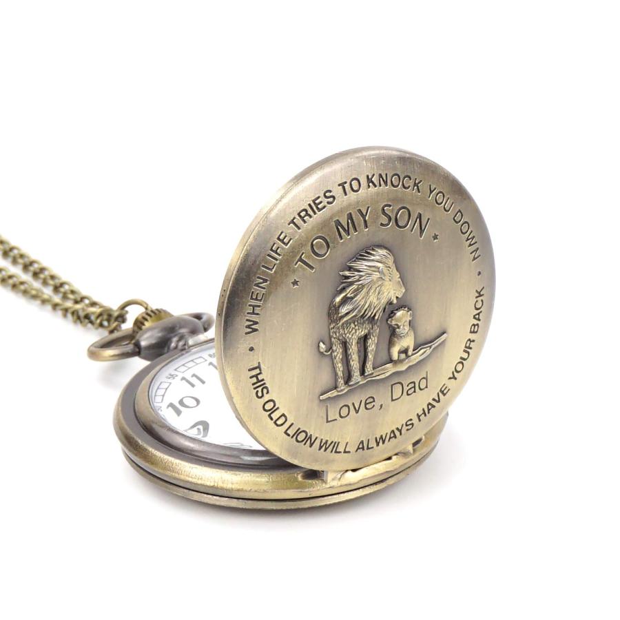 FUNGORGT Pocket Watch Gift for Son from dad Memories Gift Birthday Gift dad to Son - Father's Day Gift for Son Pocket Wa｜kame-express｜04