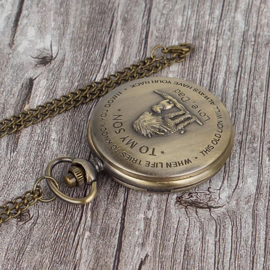 FUNGORGT Pocket Watch Gift for Son from dad Memories Gift Birthday Gift dad to Son - Father's Day Gift for Son Pocket Wa｜kame-express｜06