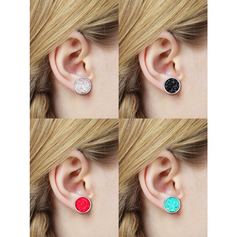 20 Pairs Faux Druzy Stud Earrings - Colorful Round Stainless Steel Earrings For Women