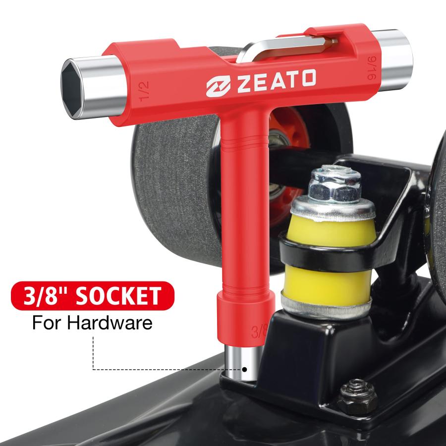 Zeato All-in-One Skate Tools Multi-Function Portable Skateboard T Tool Accessory with T-Type Allen Key and L-Type Philli｜kame-express｜05