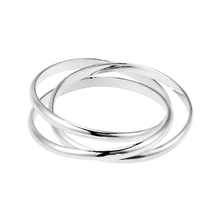 AeraVida Interconnected Trinity Band .925 Sterling Silver Ring | Elegant Wedding Rings For Women | Casual Comfort Fit Si｜kame-express｜03