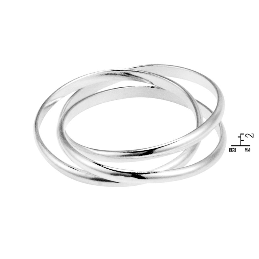 AeraVida Interconnected Trinity Band .925 Sterling Silver Ring | Elegant Wedding Rings For Women | Casual Comfort Fit Si｜kame-express｜04