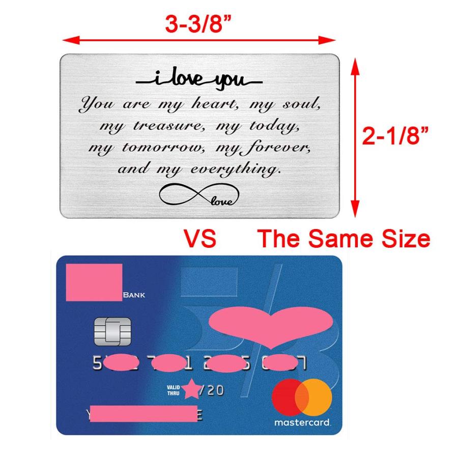 FALOGIJE Engraved Wallet Insert Card I Love You Forever Anniversary Card Gifts Soulmate Gifts for Him Her Gifts for Boyf｜kame-express｜02