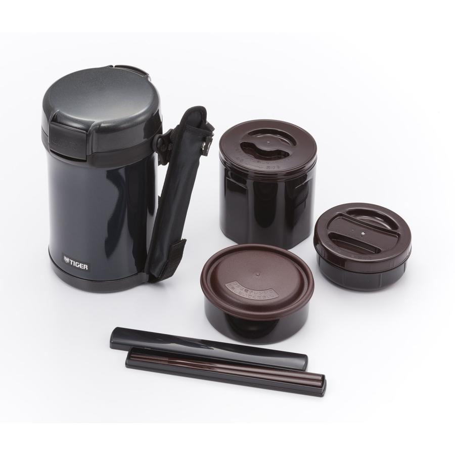 TIGER Thermos LWU-A202-KM Tiger Thermos Thermal Lunch Box Stainless Steel Lunch Jar Rice Bowl Approx. 4 Cups Black｜kame-express｜02