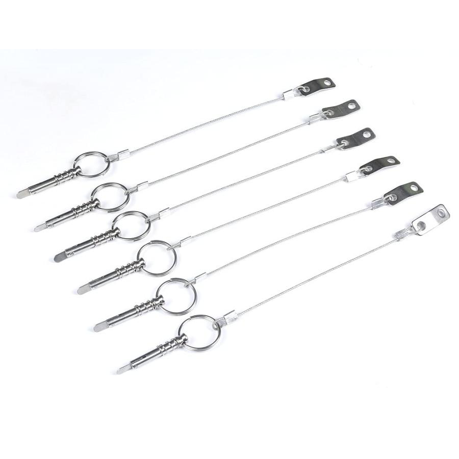 Boat Quick Release Pin 1/4 Dia w/Drop Cam & Spring Lanyard Prevents