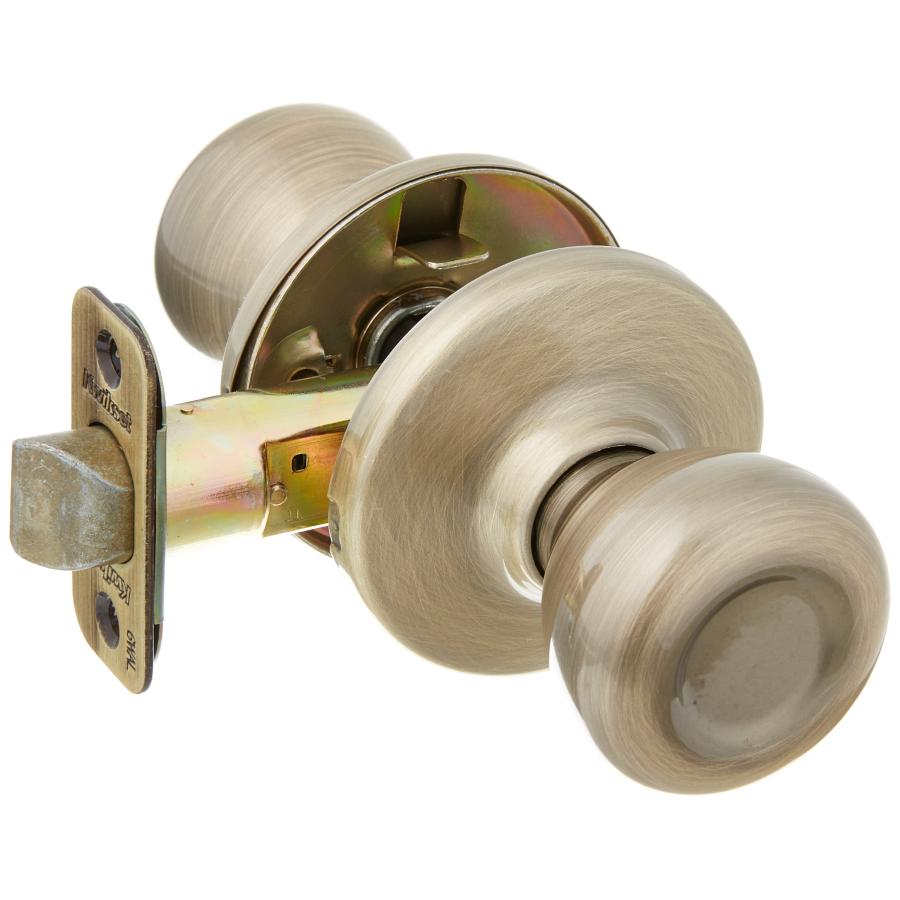 Kwikset Tylo Hall & Closet Door Knob - Polished Brass Passage Knob (No Lock) - View #3