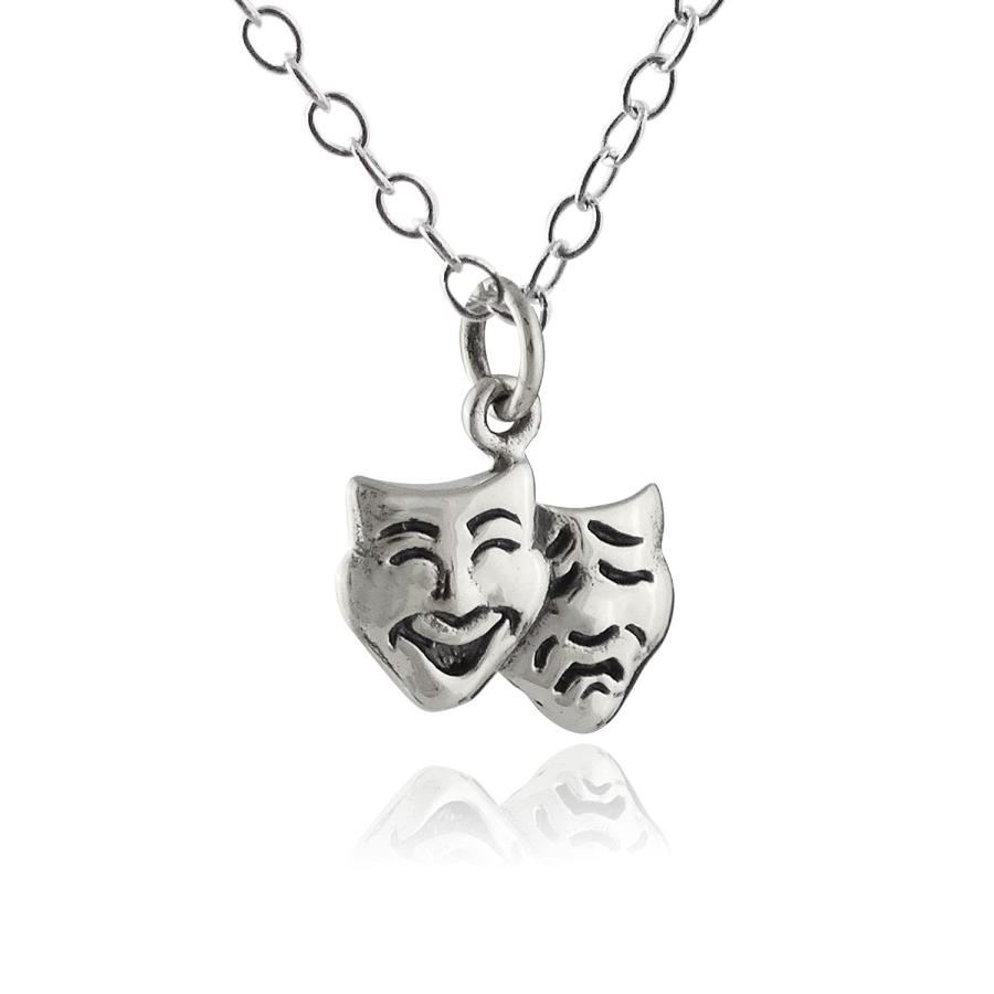 FashionJunkie4Life Sterling Silver Comedy Tragedy Necklace 18 Cable ...