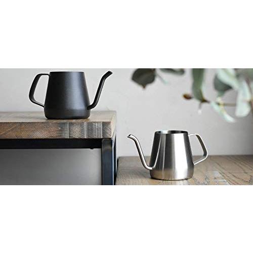 KINTO Pour Over Wasserkocher 430 Ml – Schwarz, Edelstahl, Für Filterkaffee Und Tee