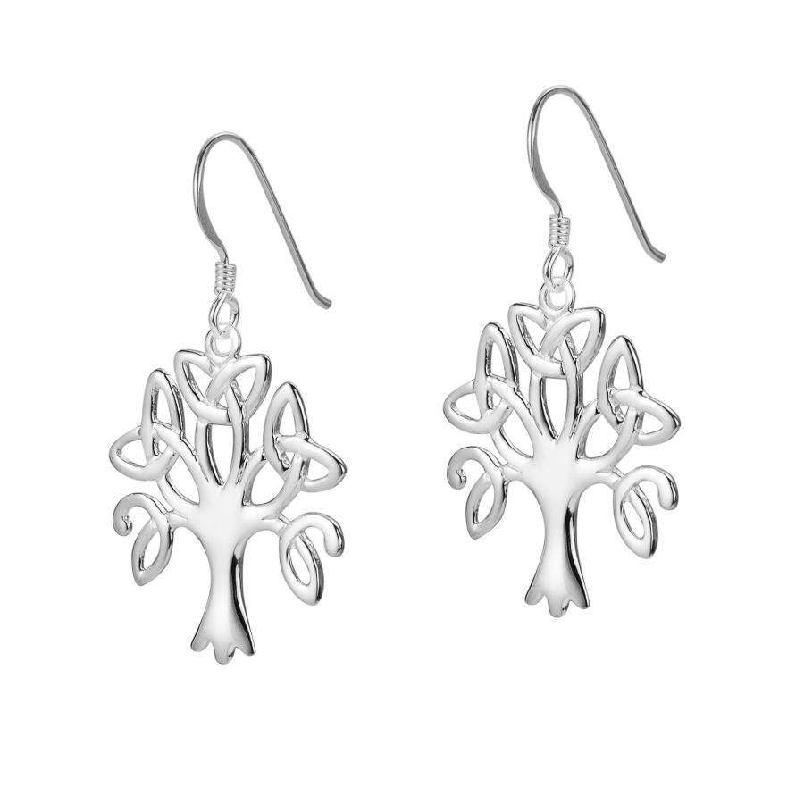 AeraVida Tree of Life Trinity Celtic Knot .925 Sterling Silver Dangle Earrings |Dangle Earrings | Earrings For Women | S｜kame-express｜02