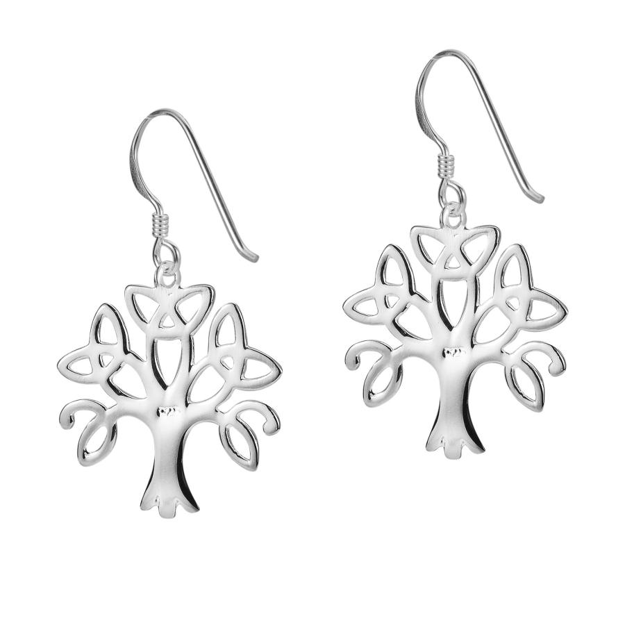 AeraVida Tree of Life Trinity Celtic Knot .925 Sterling Silver Dangle Earrings |Dangle Earrings | Earrings For Women | S｜kame-express｜03