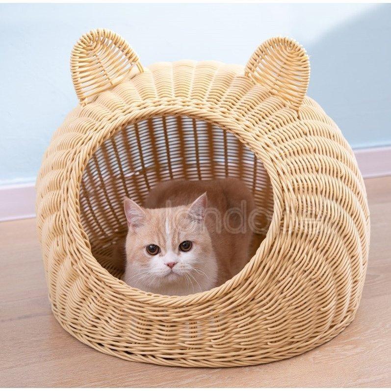 キャットハウス 猫ちぐら ペット用品 猫用品 犬 ペットキャリー ペットハウス おしゃれ バスケット 籐 ラタン アジアン ナチュラル 北欧 Cww カメイデア 通販 Yahoo ショッピング