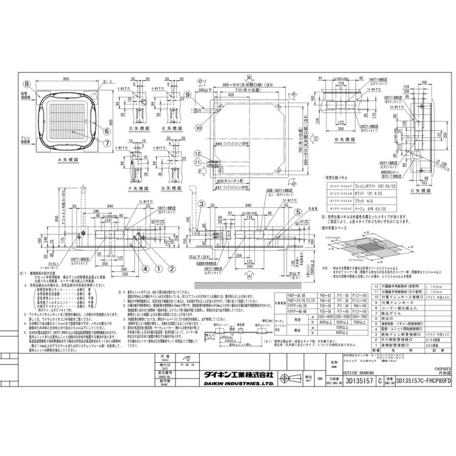 ダイキン（DAIKIN） 【在庫品】ダイキン SZRC80BYV 業務用エアコン 3
