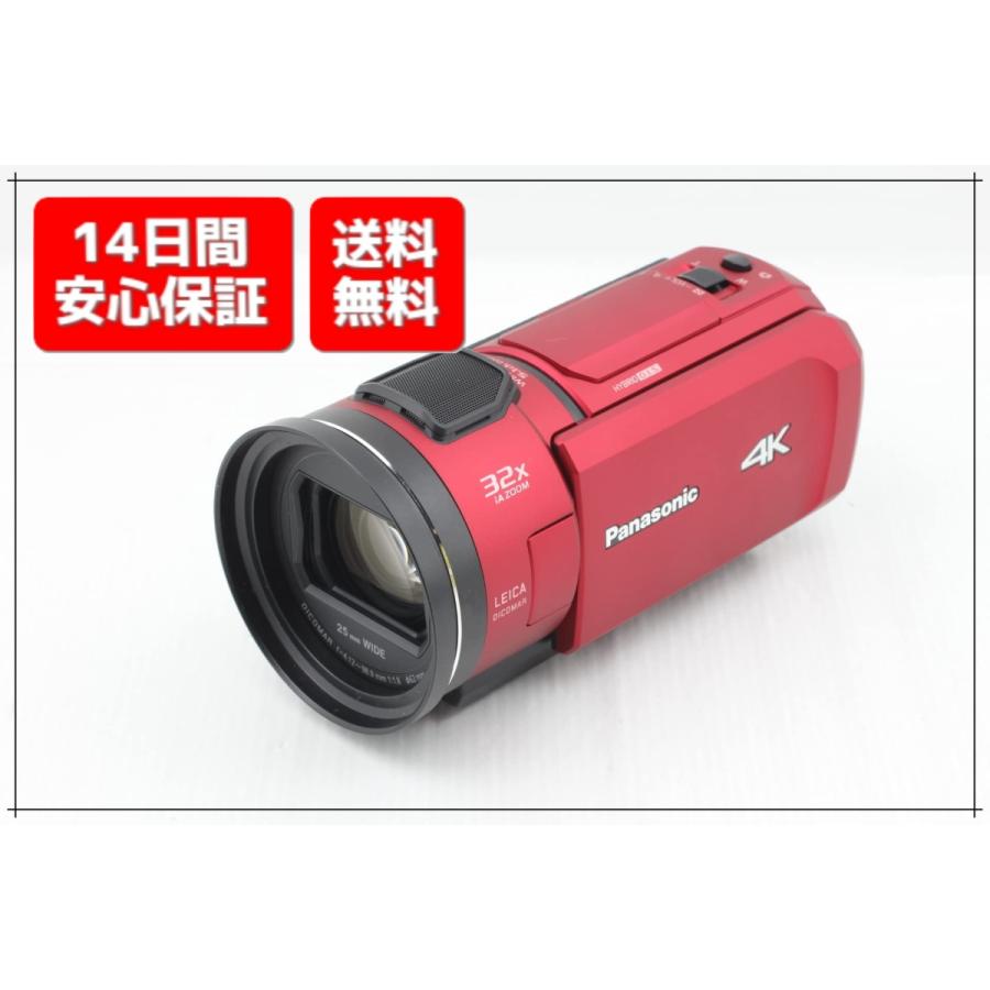 中古品)パナソニック 4K ビデオカメラ VX1M 64GB あとから補正 レッド