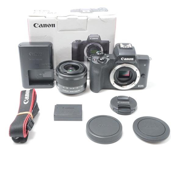 キヤノン Canon EOS Kiss M2 標準ズームレンズキット ブラック : 3477 