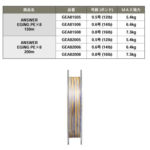 ゴーセン [1] アンサー エギング PEX8 200m 0.6号 (N4)｜kameya-ec1｜03