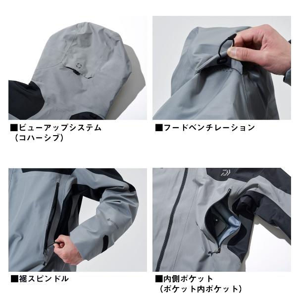 ポイント15倍 ダイワ [90] 25 DR-1125J ゴアテックス ロックガードレインジャケット グレー XL_3