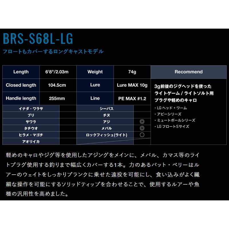 JACKALL（ジャッカル） [90] 26 ビーアールエス BRS-S68L-LG : かめや