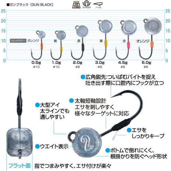 オーナーばり [1] カルティバ JH-89 虫ヘッド 1g (N10)｜kameya-lure｜02