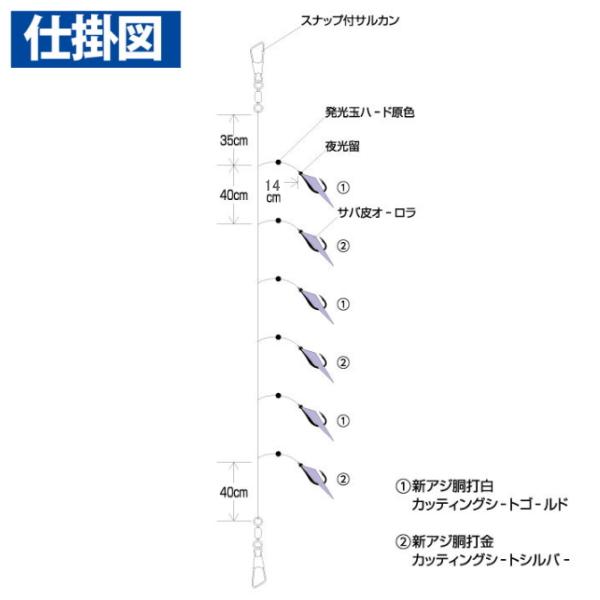 ハヤブサ [3] SS046 実戦サビキ オーロラサバ皮＆ホロフラッシュ 12-4 (N10)｜kameya-lure｜02