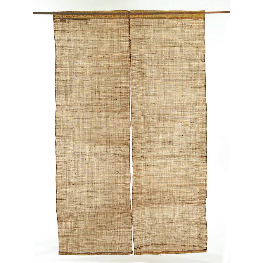 のれん 暖簾 おしゃれ 和風 ロング 麻 夏用 90×150cm こげ茶 無地