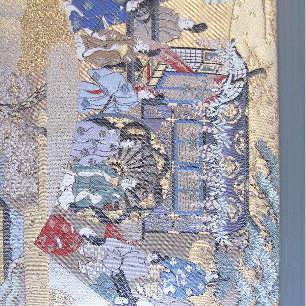 正絹 袋帯 振袖 江戸褄 訪問着 付下帯 31×460cm 御所解模様 大名 正絹 袋帯 振袖 江戸褄 訪問着 付下帯 31×460cm 御所解模様 大名