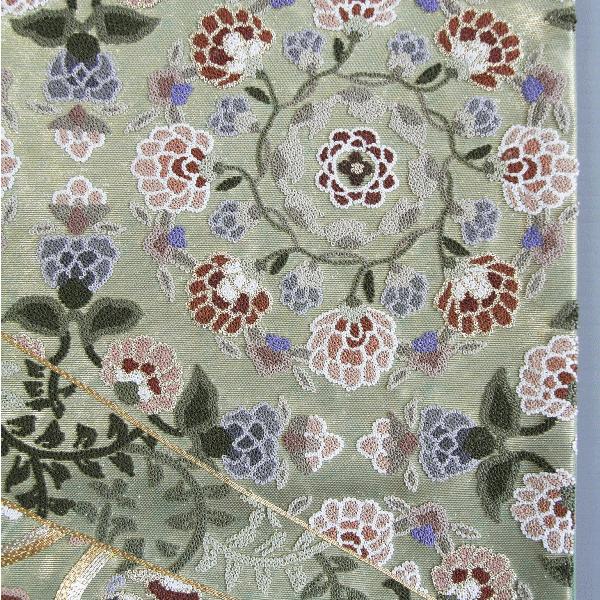 正絹 西陣 袋帯 振袖 江戸褄 訪問着 付下帯 31×460cm 唐草 唐花