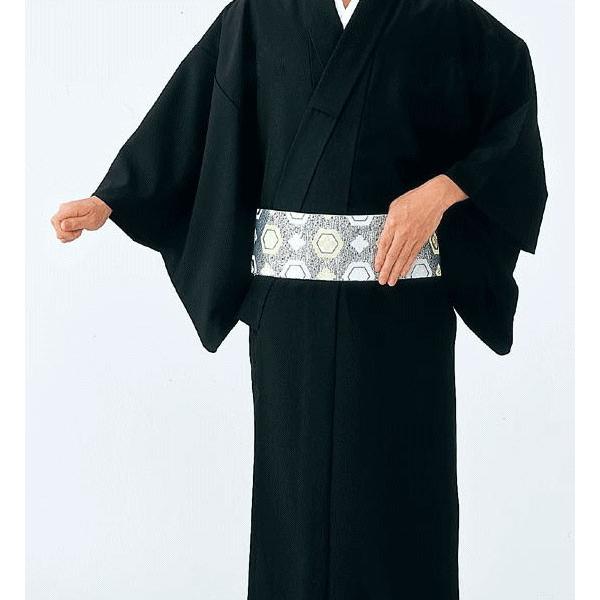 黒無地 着物 男物 メンズ 羽二重 袷 単衣 フォーマル 成人式 結婚式