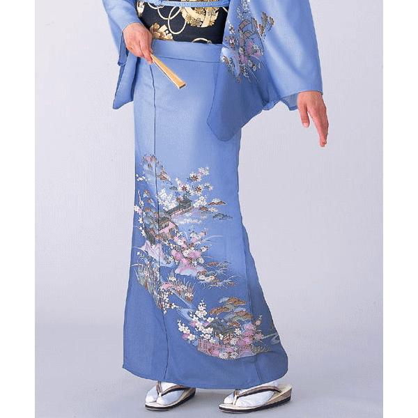 最新 水色 花柄 訪問着 五色染 襦袢付き 水色 花柄 訪問着 五色染 襦袢付き