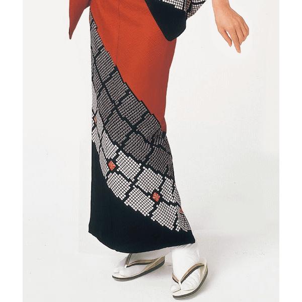 訪問着 着物 反物 女性 男性 踊り 絵羽 洗える着物 錆朱 疋田糊置 帽子