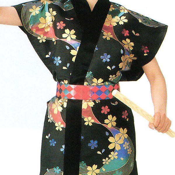 半纏 法被 はっぴ 袖無し メンズ レディース 袢天 祭り半纏 半天 金襴