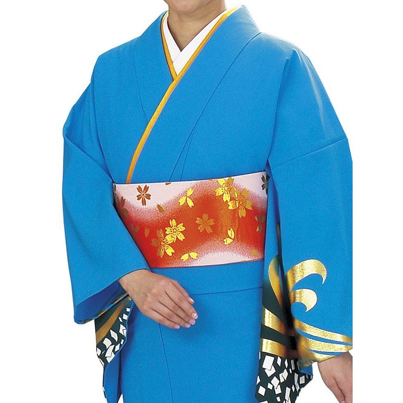 訪問着 着物 反物 女性 男性 踊り 絵羽 スカイブルー 紺鼠 風 箔紙