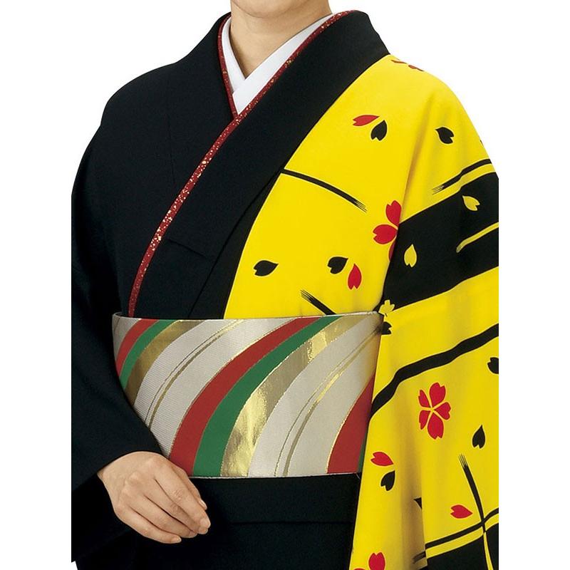 新絵羽着物 レディース プレタ 踊り 絵羽 訪問着 洗える着物 黒 桜